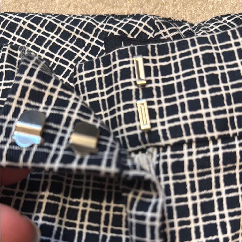 Navy and White Flat Front Bermuda Shorts - Picture 2 of 5